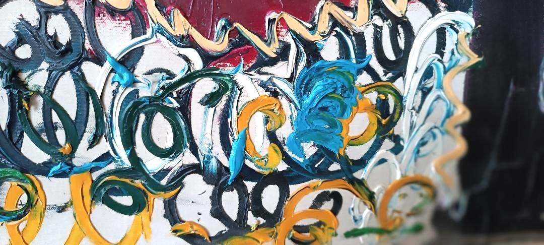 Abstract oil painting on canvas