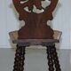 Chaise de vestibule Black Forrest en bois sculpté 19ème siècle