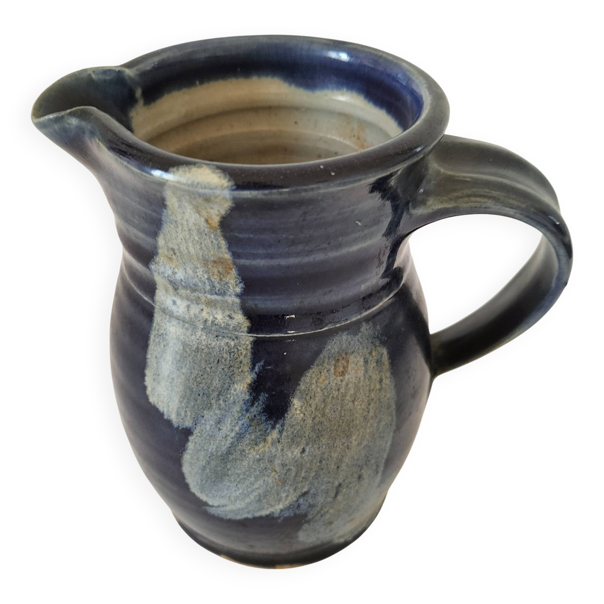 Stoneware pitcher Saint-Père, deep blue nuanced glaze