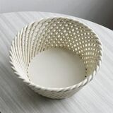 Bread basket - openwork white ceramic bowl.