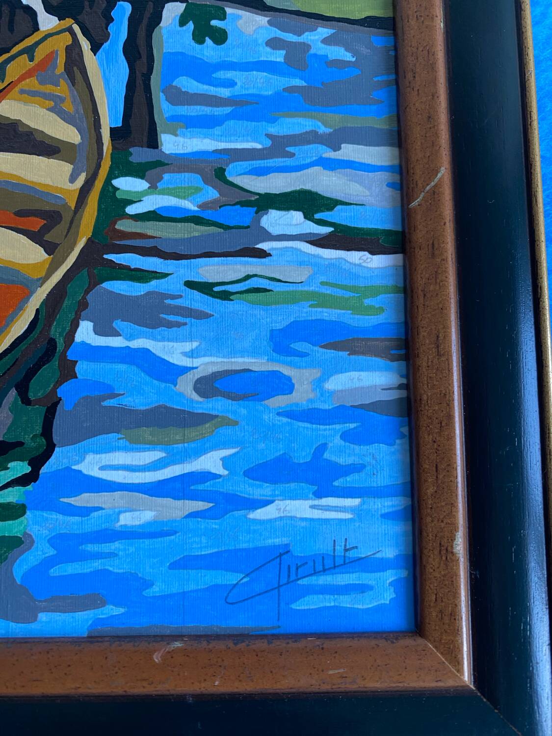 Acrylic interpretation of Renoir's "Grenouillère"