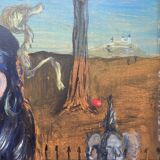 Table HSP 1947 Surrealism school signed Challs cf. Dali / Gala