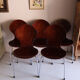 5 chaises style fourmi en contreplaqué moulé et métal chromé, esprit s