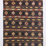 6x10 Black & Yellow Turkish Wool Kilim Rug,Area Kilim Rug 170x312 Cm
