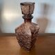 Antique whiskey decanter + vintage brown molded glass stopper