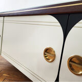 Vintage mid-century modern sideboard with rounded sides, germany 1960s