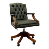 Chaise de bureau Chesterfield verte en anglais