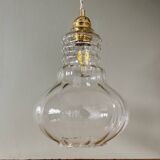 Vintage clear glass globe pendant light