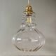 Suspension globe vintage en verre transparent