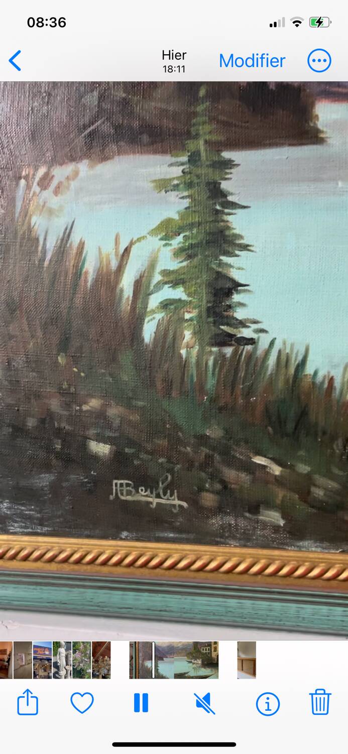 Large 20th century oil on canvas signed J. Beyly