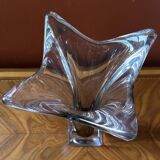 Smoky crystal designer vase, Murano Sommerso style, vintage, 1970s