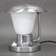 Napako Art Deco chrome and opal glass table lamp, Czechoslovakia 1930s