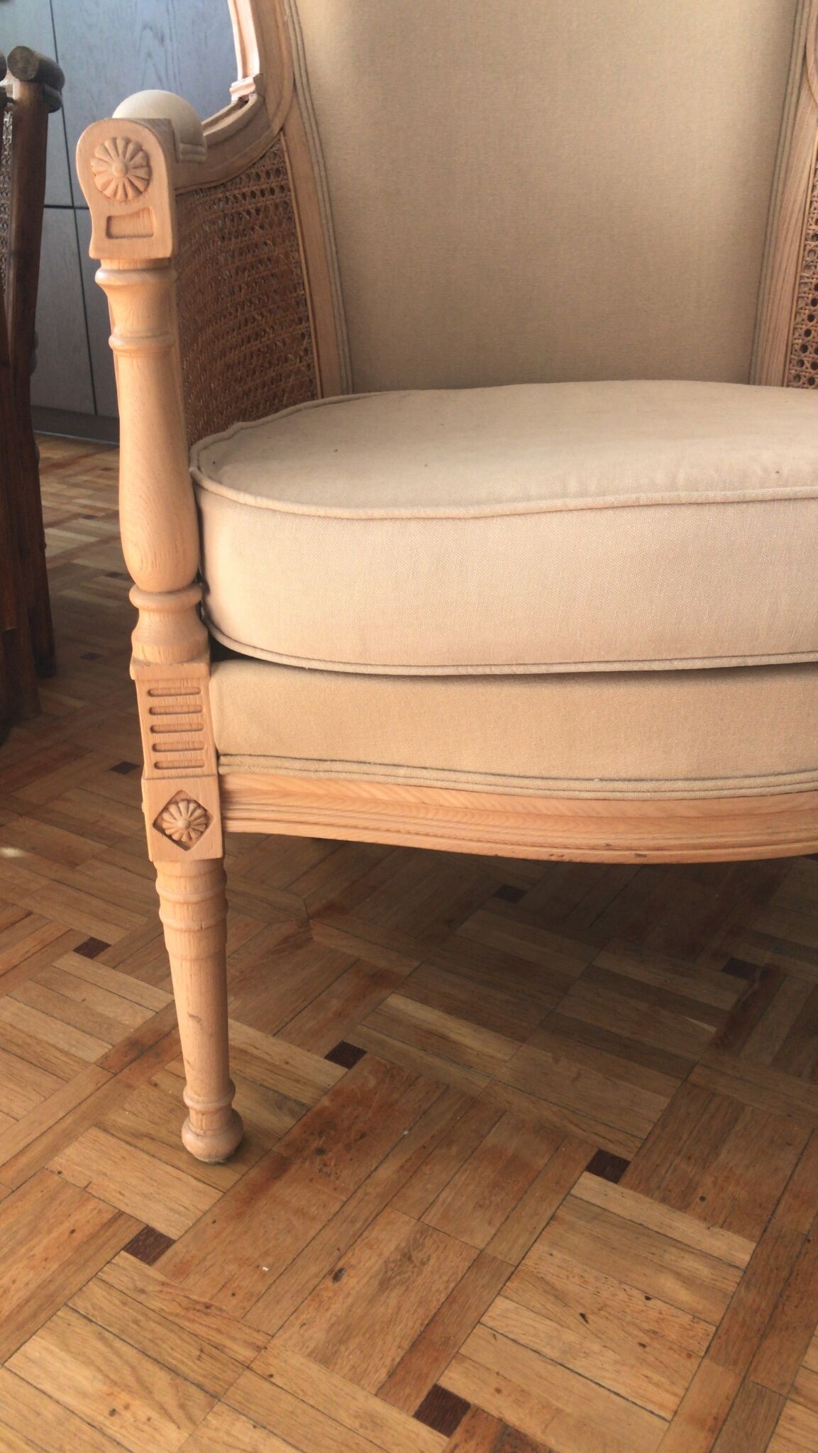 Wicker fauteil, beige
