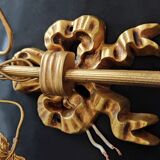 wall lamps golden and purple flowers