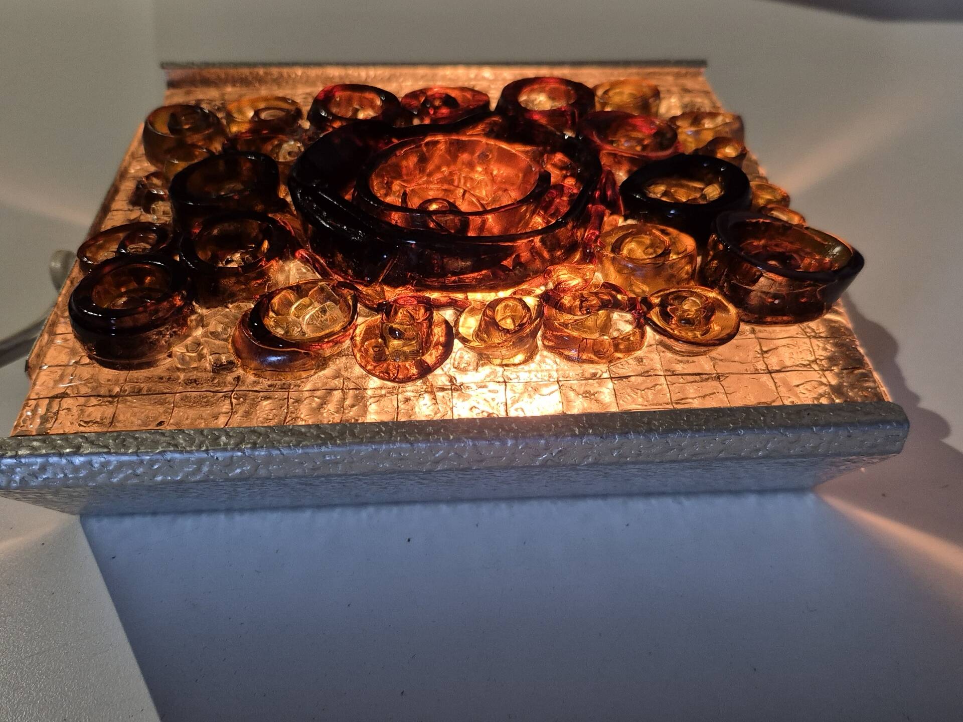 Applique murale MCM en verre brun art