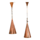 E. S. Horn Hand-hammered copper pendant lamp Denmark 1950s