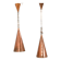 E. S. Horn Hand-hammered copper pendant lamp Denmark 1950s