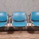 Giancarlo Piretti for Castelli Italy 3 seater airport bench in blue