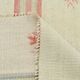 4x4 Cream Pale Red Square Vintage Kilim Rug, 136x142Cm