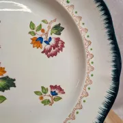 Large ironstone plate Longwy – Shanghai model – Polychrome floral decoration