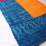 Handmade traditional Berber rug with colourful patterns, size 150/250cm.