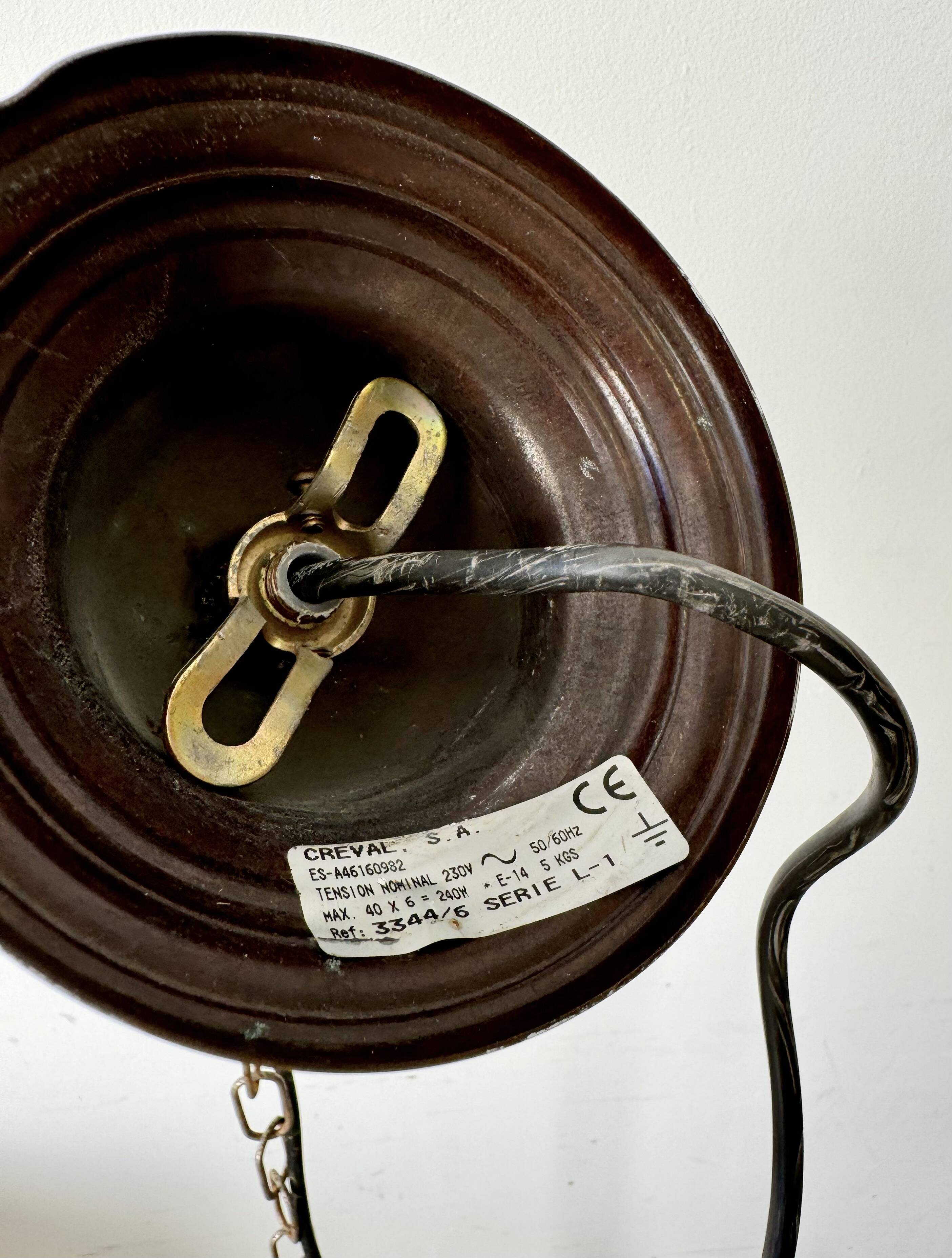 Vintage 6 Arm Brass Dutch Chandelier