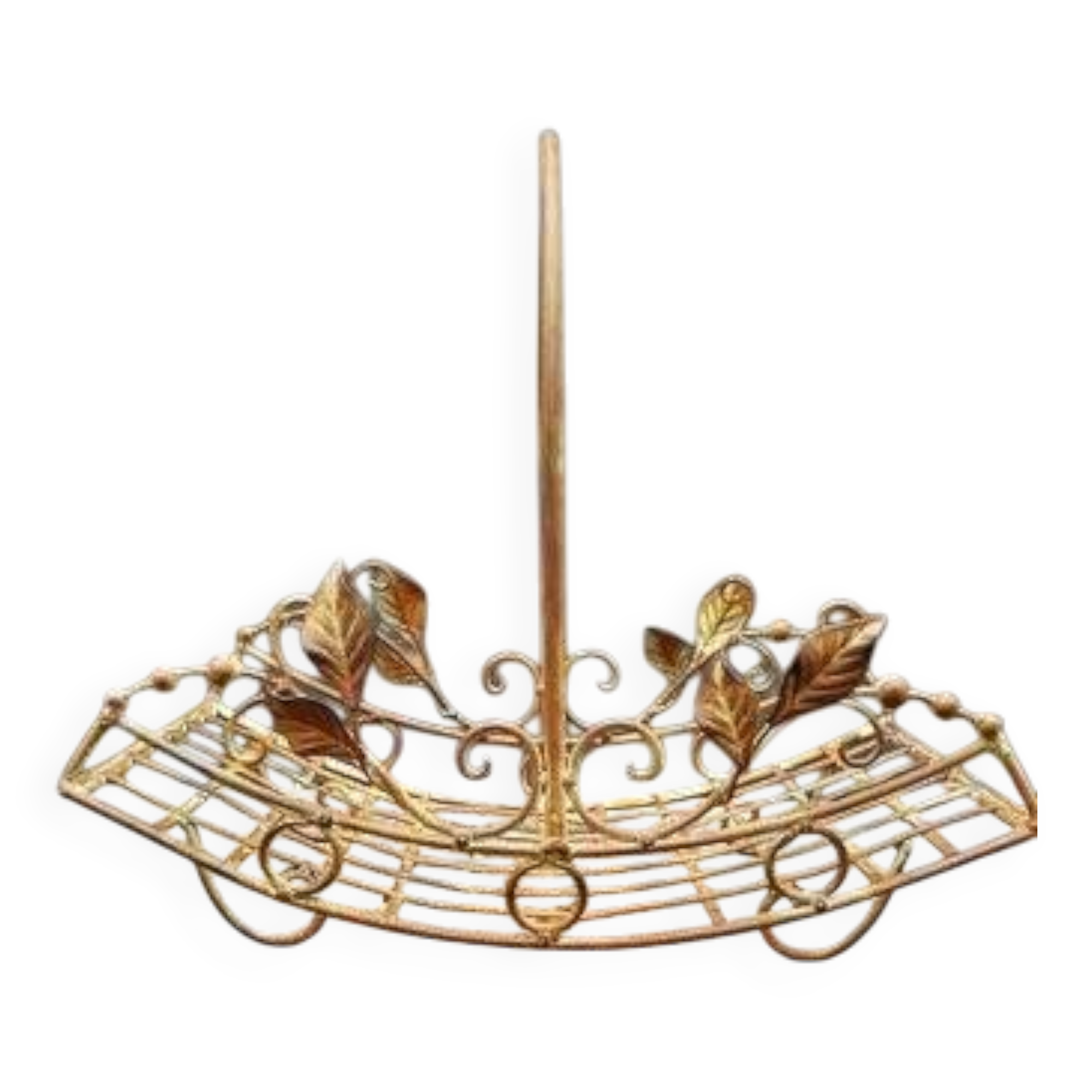 Wrought iron basket with handle small