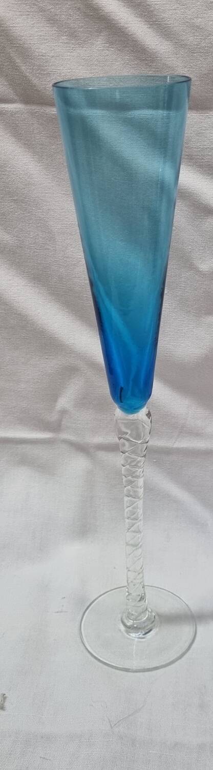 6 Murano colored champagne flutes