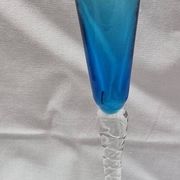 6 Murano colored champagne flutes