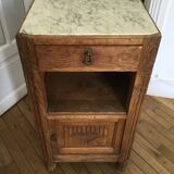 VINTAGE OAK WOODEN BEDSIDE TABLE
