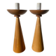 Pair of Scandinavian wooden lamps, 1980s