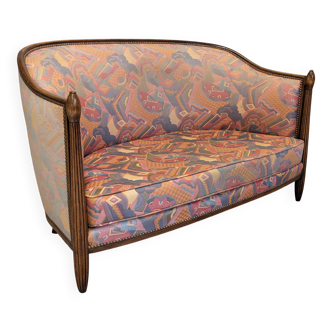 Art Deco gondola or two-seater banquette, France circa 1920.