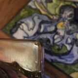 Coupe verre jaune Art déco
