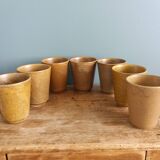 7 tasses ou verres Digoin en grès