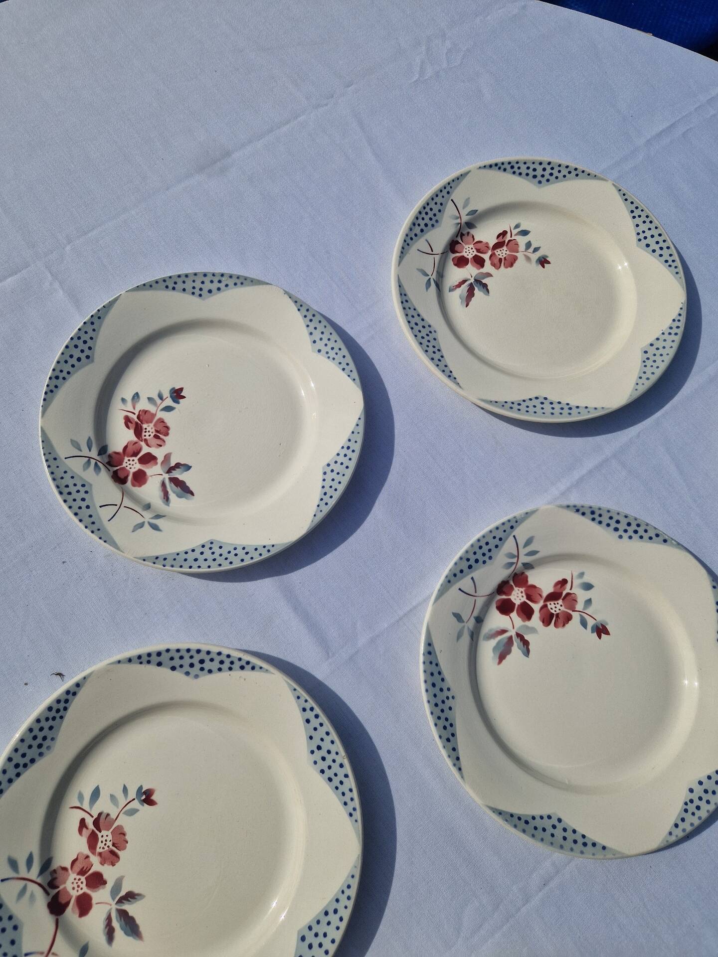 Set of 8 Flat Plates Barfleur Model Sarreguemines Manufacture