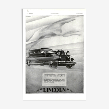 Vintage poster 30s Lincoln Automobile