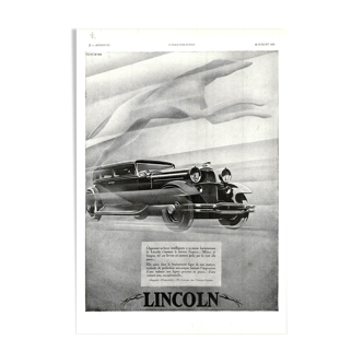 Affiche vintage années 30 Lincoln Automobile