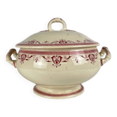 Ironstone soup tureen Creil & Montereau, "Admiral" model, red, 19th century.