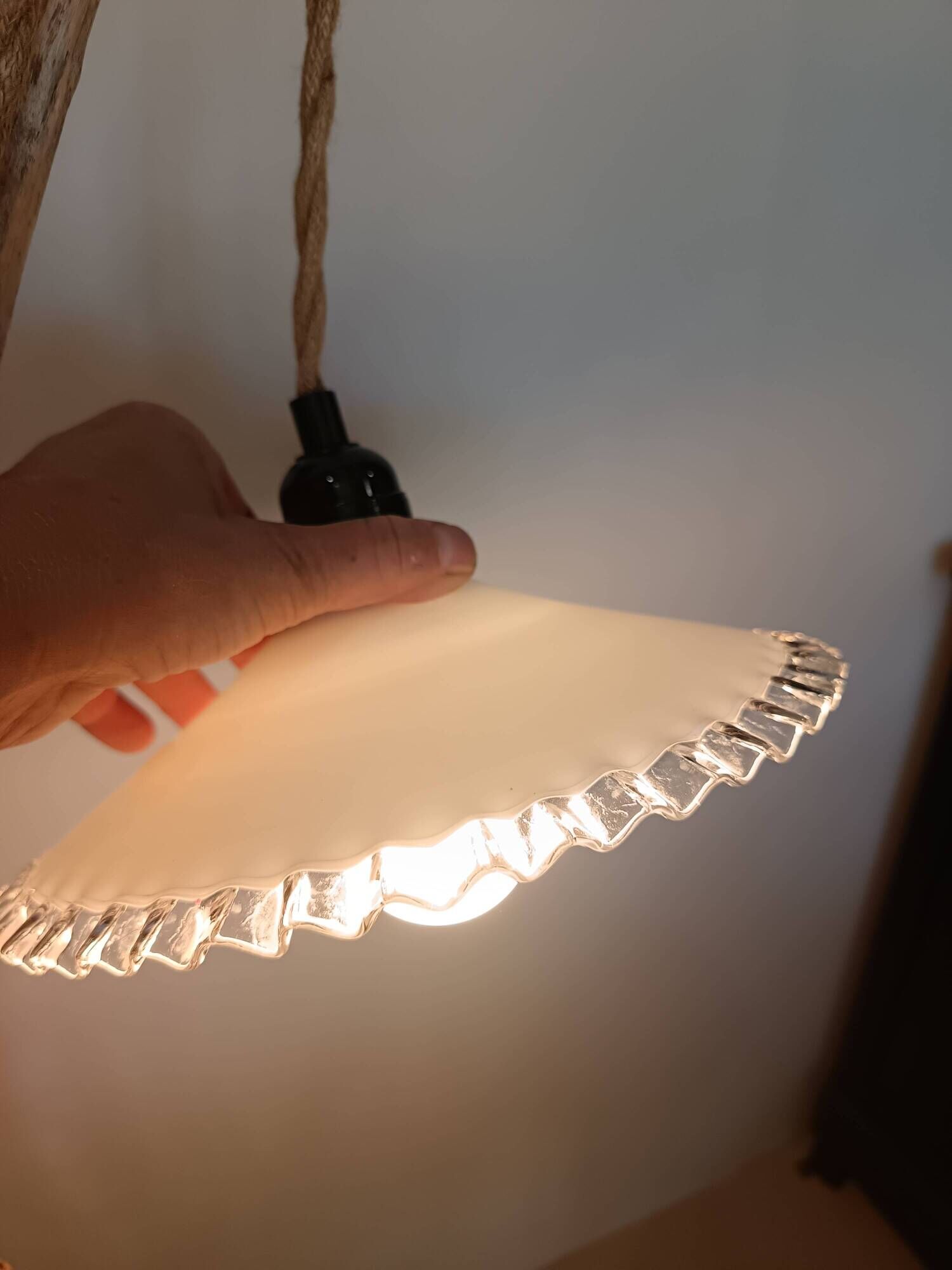 Lampe baladeuse vintage en verre Blanc