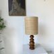 1950s turned oak wood table lamp