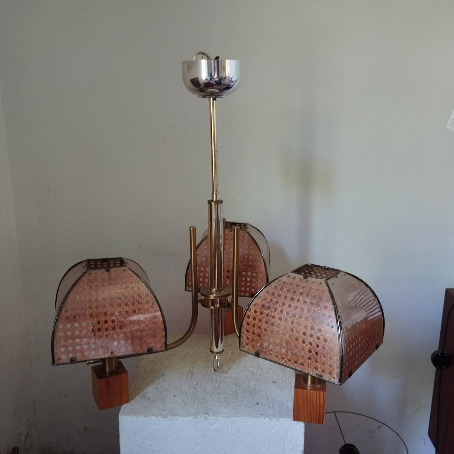 Cane chandelier from the 70s and 80s