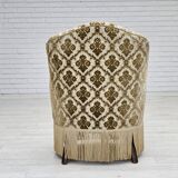 1950s, Danish lounge chair, furniture velour, ash wood legs.