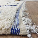 Azilal vintage rug 310x200 cm - Blue geometric patterns