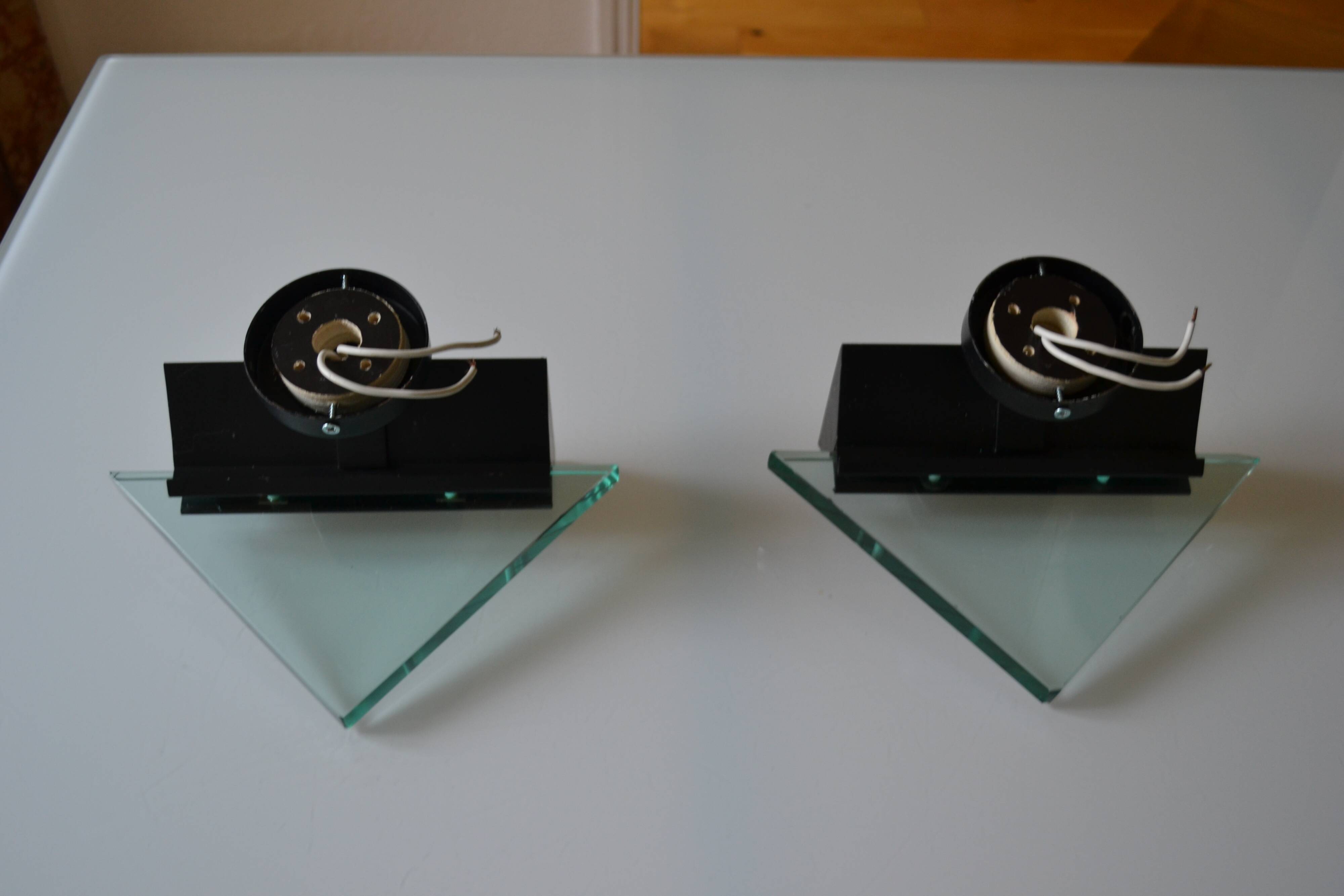 Pair of postmodernist wall sconces, 1980