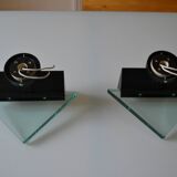 Pair of postmodernist wall sconces, 1980