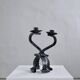 Brutalist sculptural iron candle holder | Netherlands | 1970s