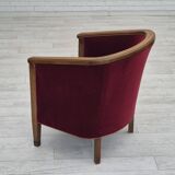 1950s, Danish armchair, original condition, furniture velour, beech wood.