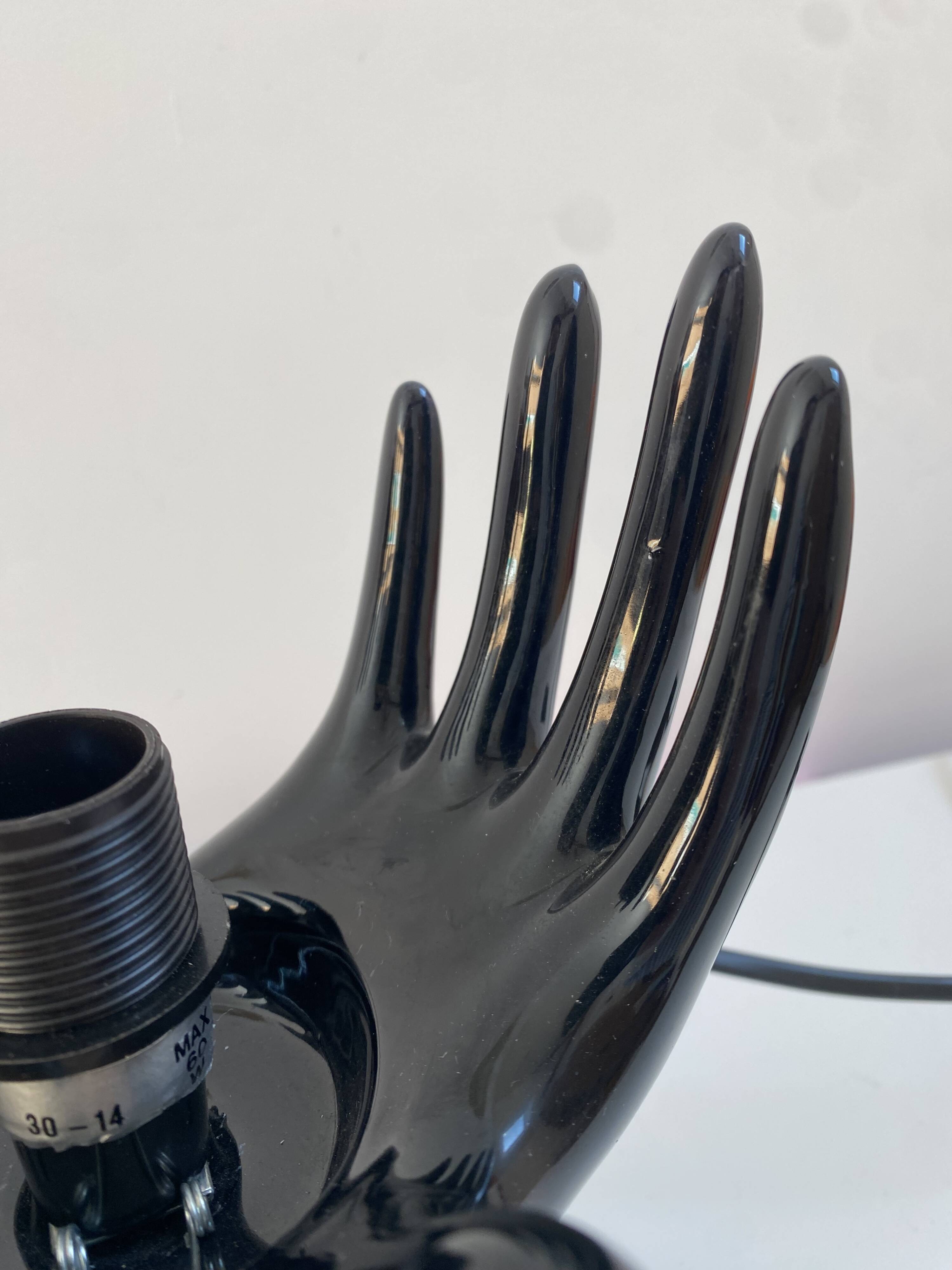 Sculpted ceramic globe lamp.