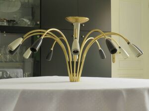 Chandelier 12 Branches Design Spider Années 1950