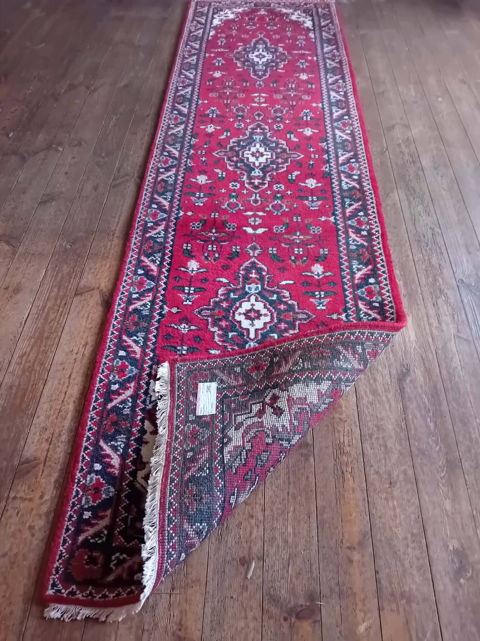 Handmade Indo-Keshan hallway rug 307x84cm